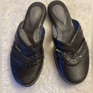 Clarks Artisan Black Slip On Mules